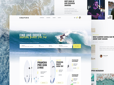 Surf store concept ecommerce product search site store surf ui webdesign