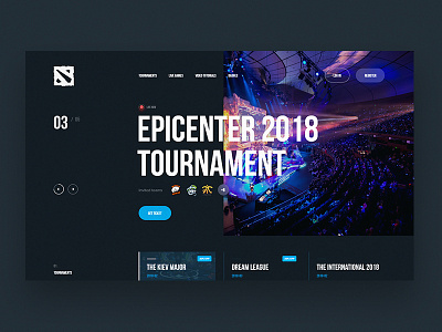 eSports tickets dark dota esports game hero site ui