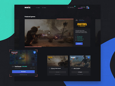 Noiz Admin - Platform for Streamers admin dark dashboard game gaming quests stream streamer ui webdesign