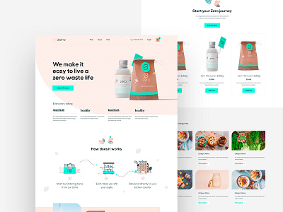 Grocery Shop landing page clean design food grocery healthy homepage interface landing page ui ux waste webdesign website