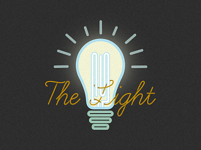 The Light blue bulb flat gradient icon light peek script sneak type typography yellow