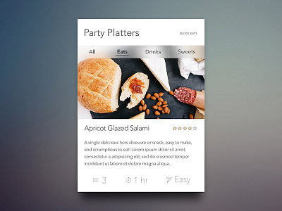 Recipes Widget apricot flat recipes salami ui widget