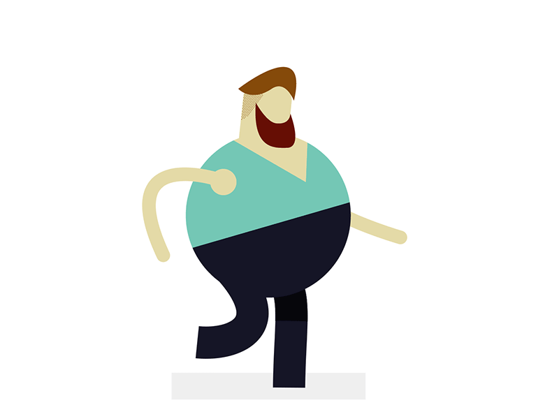 Bearded Speed Walker animation beard fast flat speed walk ui