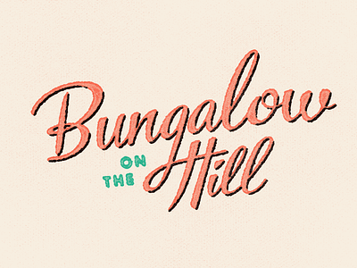Bungalow On The Hill bungalow color custom green hill logo pink print texture type vintage