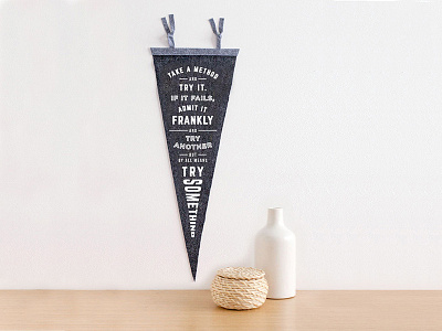 Method Pennant black design fdr inspirational pennant quote type typography white