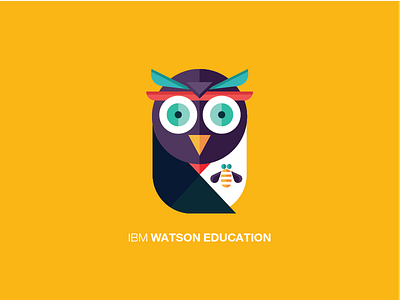Owl bee edu education flat ibm illustration owl yellow