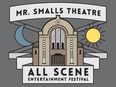 Mr. Smalls Theatre All Scene Entertainment Festival color flat icon illustration pittsburgh