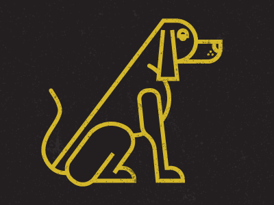 Woof dog hound icon mark outline