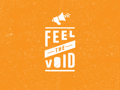 Feel The Void Podcast icon logo megaphone minimal podcast typography wip