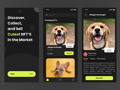 NFT concept app app blockchain crypto design figma mobile app nft nft marketplace pet ui