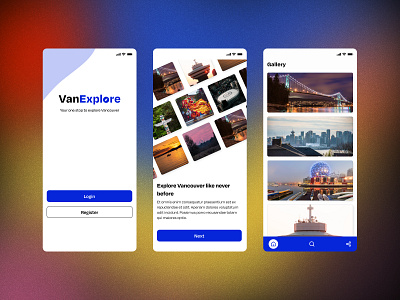 Explore Vancouver design figma gradient mobile tour travel app ui