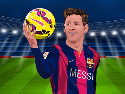 Lionel messi- Vector cartoon portrait