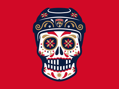 Florida Panthers | Dia de Los Muertos day of the dead decorative design florida heritage hispanic hockey illustration nhl panthers skulls vector