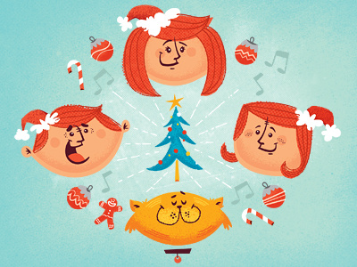 Christmas Joy christmas editorial illustration sockmonkee vector