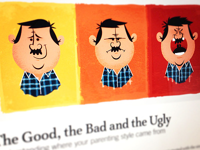 Good, Bad, Ugly editorial illustration sockmonkee