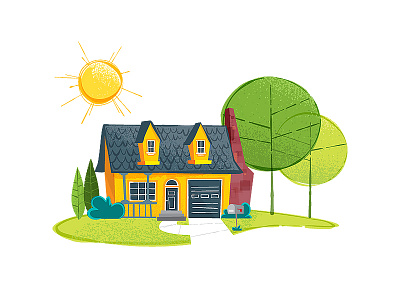 Changing Homes editorial home house illustration sockmonkee vector