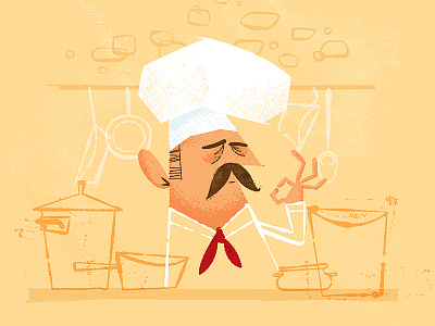 Delizioso! chef illustration sockmonkee vector