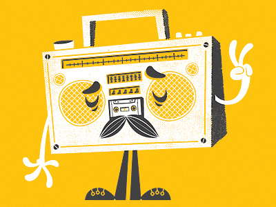 The Sounds of Peace boombox illustration sockmonkee