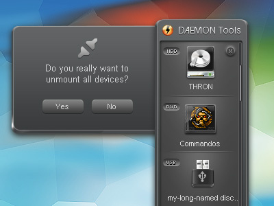 Desktop widget Daemon Tools Ultra interface ui ux widget