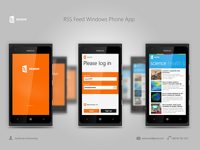 READR metro news reading ui ux windows phone