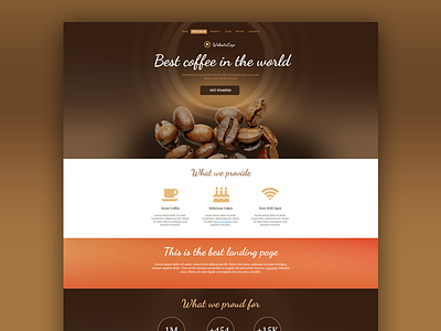 Coffee website brown coffee template website