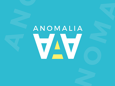 Anomalia Logo blue character light logo logotype symbol vector yellow