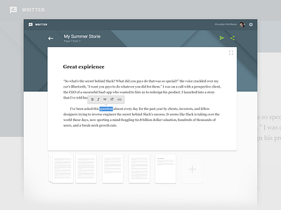 Material design writer material publish text write