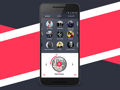 Music Player application Material design