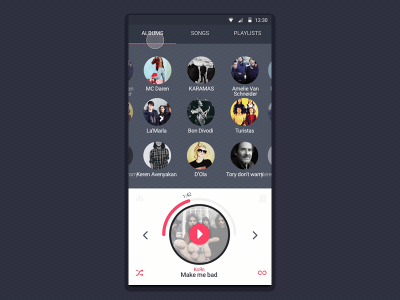 Music player search concept