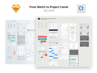 iOS UI Kit for Adobe Project Comet (Experience Design) adobe comet download experience design freebie project comet ui ui kit