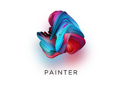 3d Abstract brush element for website