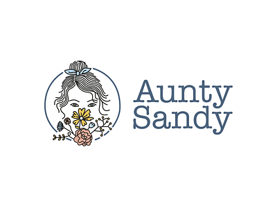 Aunty Sandy - logo design brand cursordesign cursordesignstudio design fabric graphic graphicdesign handmade icon illustration kids logo portrait typography vector