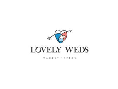 Lovelyweds black branding design drawing heart identity illustration logo love typography wedding white