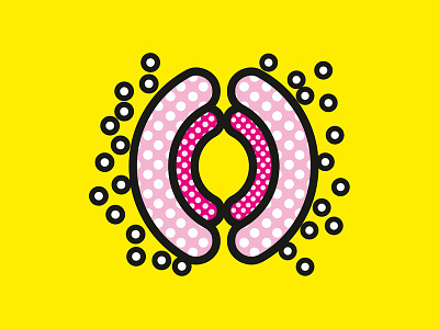 SPA (Sex Pop Art) black cursordesign illustration magenta outline pantone pictogram polkadots pop popart vector yellow