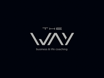 the WAY black business company cursordesign custom grey lifecoaching logo minimal theway typography