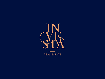 INVESTA real estate brand branding cursordesign cursordesignstudio design graphicdesign home identity logo realestate realestateagent typography vector vesta