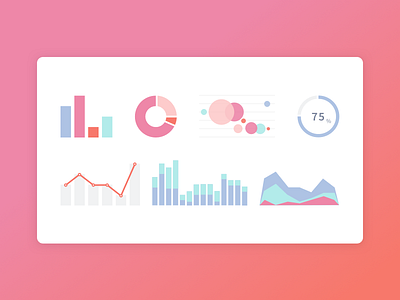 Assorted charts analytics chart clean color palette creative dashboard data metrics sketch stats ui visualization design