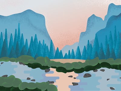 Mountain Landscape affinity designer creation design illustration landscape landscape illustration mountains river texture vector