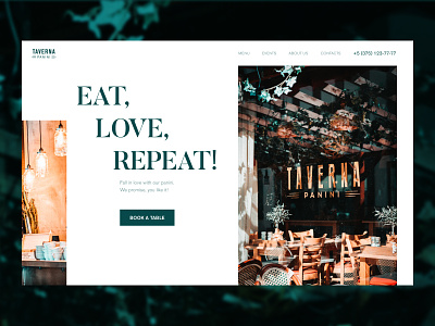 Eatery main screen concept cafe concept dailydesign eatery figma food minimal restaurant typography ui webdesign website website design