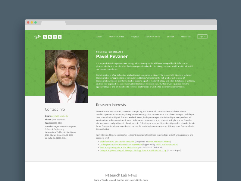 CCMS Researcher Profile By DJ Bradley On Dribbble