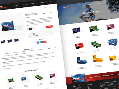 Peak Energy Shop design ecommerce energy shop web website