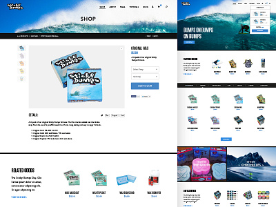 Sticky Bumps Shop ecommerce product page shop surf wax web website