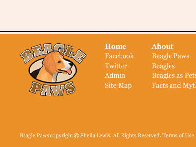 Beagle Paws Website Footer