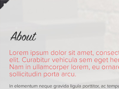 One11 Chophouse Website About Page design development menu typography website
