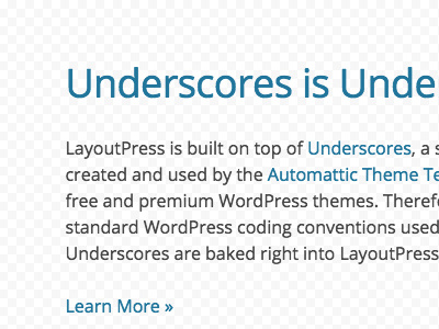 LayoutPress Website Underscores is Underneath design development underscores website wordpress