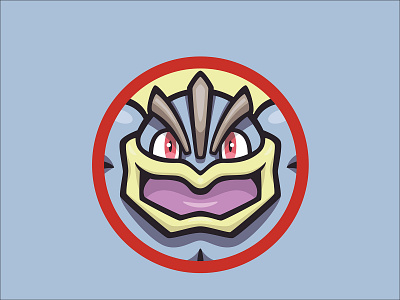 068 Machamp badge collection icon illustration kanto mascot patch pokédex pokémon series