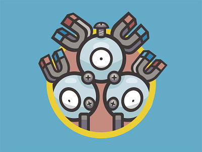 082 Magneton badge collection icon illustration kanto mascot patch pokédex pokémon series