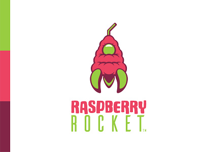 Raspberry Rocket branding daily logo challenge fruit juice logo raspberry rocketship smoothie spaceship