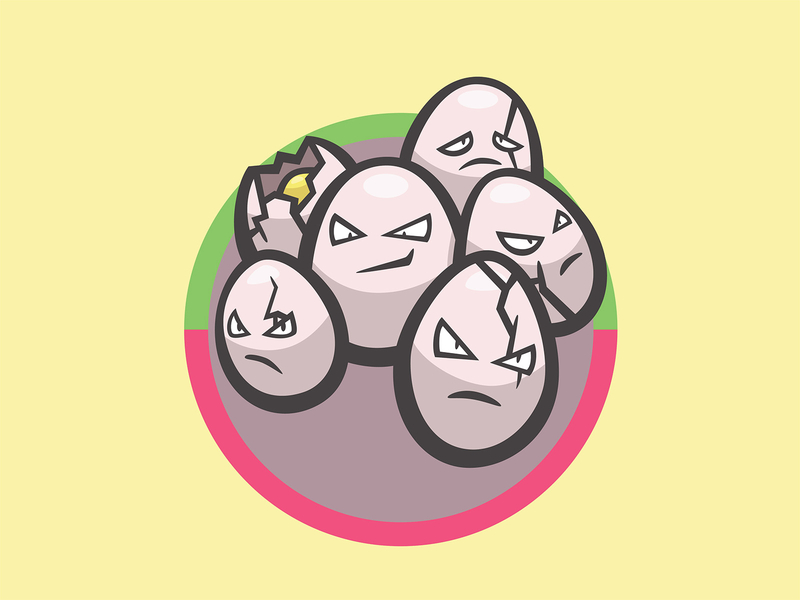 102 Exeggcute badge collection icon illustration kanto mascot patch pokédex pokémon series