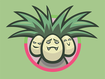 103 Exeggcutor badge collection icon illustration kanto mascot patch pokédex pokémon series